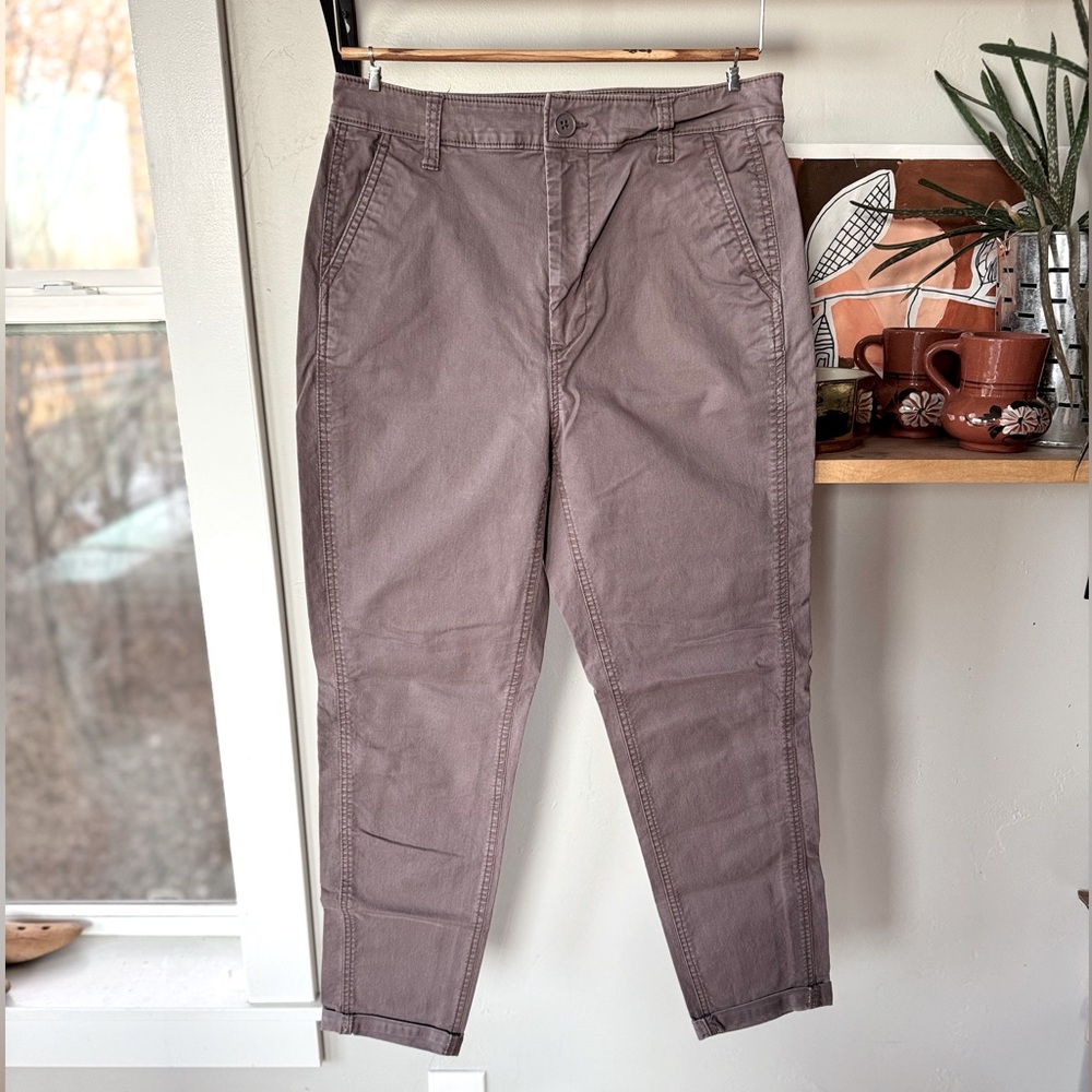 Old Navy Dusty Violet Cotton Chino Straight Leg Pants Size 8